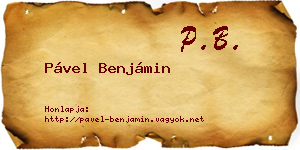 Pável Benjámin névjegykártya