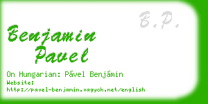 benjamin pavel business card