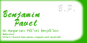 benjamin pavel business card